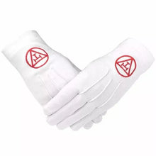 Load image into Gallery viewer, WHITE ROYAL ARCH COTTON GLOVES c/w TRIPLE TAU