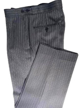 Load image into Gallery viewer, Scott Plain Fronted Classic Striped Masonic Trouser For Men in Black, 36S-54R