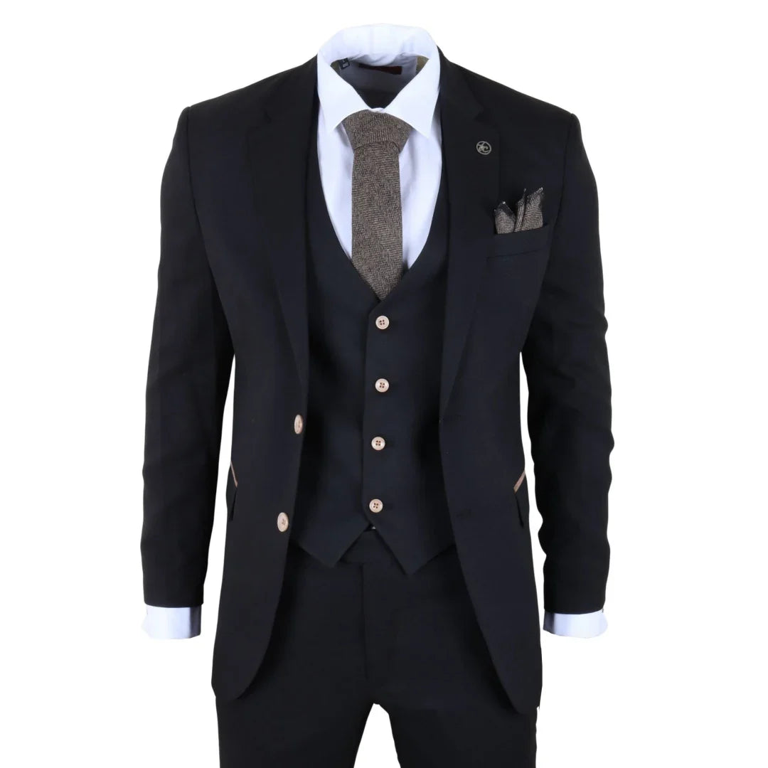 IM32 - Men's Black 3 Piece Tailored Fit Suit – Raven Masonic