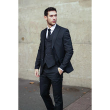 Load image into Gallery viewer, IM1 Men's Classic Plain Black 3 Piece Suit