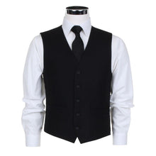 Load image into Gallery viewer, Scott Five- Button Masonic Herringbone Waistcoat For Men in Black, 34R-60R