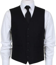Load image into Gallery viewer, Scott Five- Button Masonic Herringbone Waistcoat For Men in Black, 34R-60R