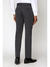 Load image into Gallery viewer, Scott Plain Fronted Classic Striped Masonic Trouser For Men in Black, 36S-54R