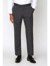 Load image into Gallery viewer, Scott Plain Fronted Classic Striped Masonic Trouser For Men in Black, 36S-54R