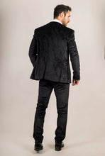 Load image into Gallery viewer, AK-26 - Men's Black 3 Piece Velvet Wedding Tuxedo Suit