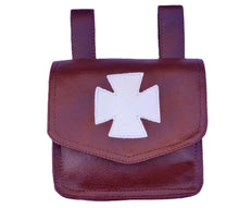 Load image into Gallery viewer, Knights Templar Leather Alms Bag - Brown