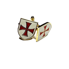 Load image into Gallery viewer, Knights Templar Shield Cufflinks
