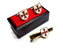 Load image into Gallery viewer, Knights Templar KT Shield Cufflink Set