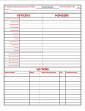 Load image into Gallery viewer, Knights Templar Commandery (US) - York Rite - Attendance Register