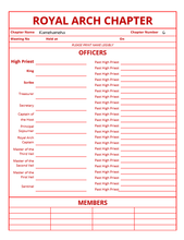 Load image into Gallery viewer, Royal Arch Chapter (US) – York Rite – Attendance Register