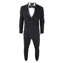 Load image into Gallery viewer, AK-22 - Men's Double Breasted Black Tuxedo Dinner Wedding Suit