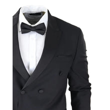 Load image into Gallery viewer, AK-22 - Men's Double Breasted Black Tuxedo Dinner Wedding Suit