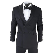Load image into Gallery viewer, AK-22 - Men's Double Breasted Black Tuxedo Dinner Wedding Suit