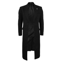 Load image into Gallery viewer, Men's Full Length Overcoat Mac Jacket Wool Feel Charcoal Black 1920s Blinders