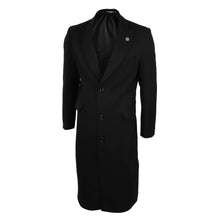 Load image into Gallery viewer, Men's Full Length Overcoat Mac Jacket Wool Feel Charcoal Black 1920s Blinders