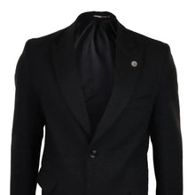 Load image into Gallery viewer, Men's Full Length Overcoat Mac Jacket Wool Feel Charcoal Black 1920s Blinders