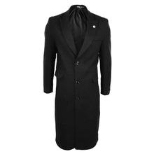 Load image into Gallery viewer, Men's Full Length Overcoat Mac Jacket Wool Feel Charcoal Black 1920s Blinders