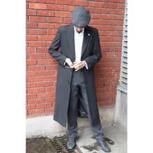 Load image into Gallery viewer, Men's Full Length Overcoat Mac Jacket Wool Feel Charcoal Black 1920s Blinders