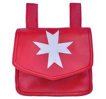 Load image into Gallery viewer, Knights of Malta Leather Alms Bag - Red