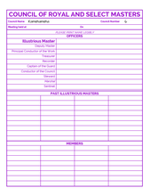 Load image into Gallery viewer, Council of Royal &amp; Select Masters (US) - York Rite - Attendance Register