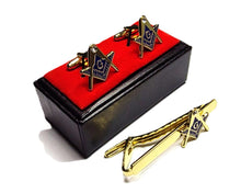 Load image into Gallery viewer, Craft Square &amp;  Compasses 'G' Cufflink/Tieclip Set