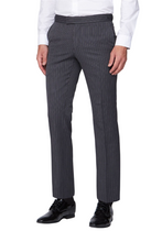 Load image into Gallery viewer, Scott Striped Masonic Plain Front Trouser For Men in Black, 28W-56W