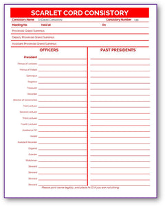 Masonic Attendance Book - Scarlet Cord