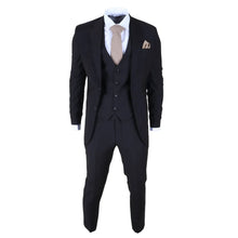 Load image into Gallery viewer, IM30 - Men's Black 3 Piece Stitch Lapel Formal Suit