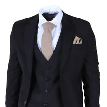 Load image into Gallery viewer, IM30 - Men's Black 3 Piece Stitch Lapel Formal Suit