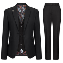 Load image into Gallery viewer, TPW-13 - Women's 3 Piece Plain Black Suit