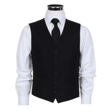 Load image into Gallery viewer, Scott Five- Button Masonic Herringbone Waistcoat For Men in Black, 34R-60R
