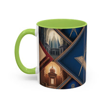 Load image into Gallery viewer, Ready-to-Go Coloured Rim Masonic Mug – 11oz