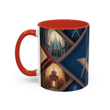 Load image into Gallery viewer, Ready-to-Go Coloured Rim Masonic Mug – 11oz