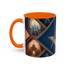 Load image into Gallery viewer, Ready-to-Go Coloured Rim Masonic Mug – 11oz