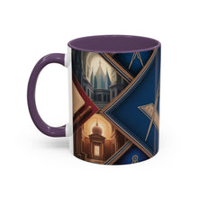 Load image into Gallery viewer, Ready-to-Go Coloured Rim Masonic Mug – 11oz