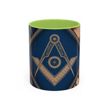 Load image into Gallery viewer, Ready-to-Go Coloured Rim Masonic Mug – 11oz