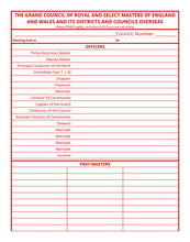 Load image into Gallery viewer, Masonic Attendance Book - Royal and Select Masters