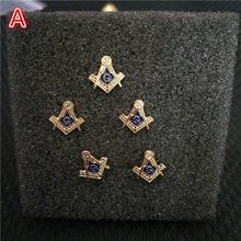 Load image into Gallery viewer, 5Pcs/Set Vintage Popular Gold Plated Masonic Freemasonry Lapel Pin Badges Brooch for Men and Women Collar Pin Masonic Jewelry