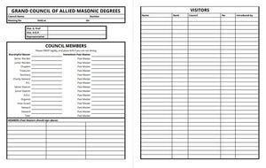 Masonic Attendance Book - Allied Degrees