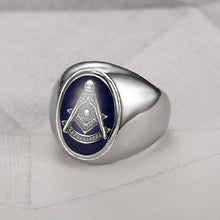 Load image into Gallery viewer, New gold silver color Freemasonry Free Mason Symbol Gold Tone Men&#39;s 316L Stainless Steel Masonic Ring