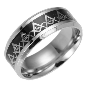 SHOUMAN  316L Stainless Steel Freemasonry Masonic Luminescence Ring Mason Wedding Ring Mason For Men Women Ring