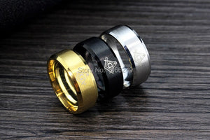 MMS 3Colors Never Fade 316l Stainless Steel Freemasonry Masonic Ring Mason Tungsten Carbide Wedding Ring