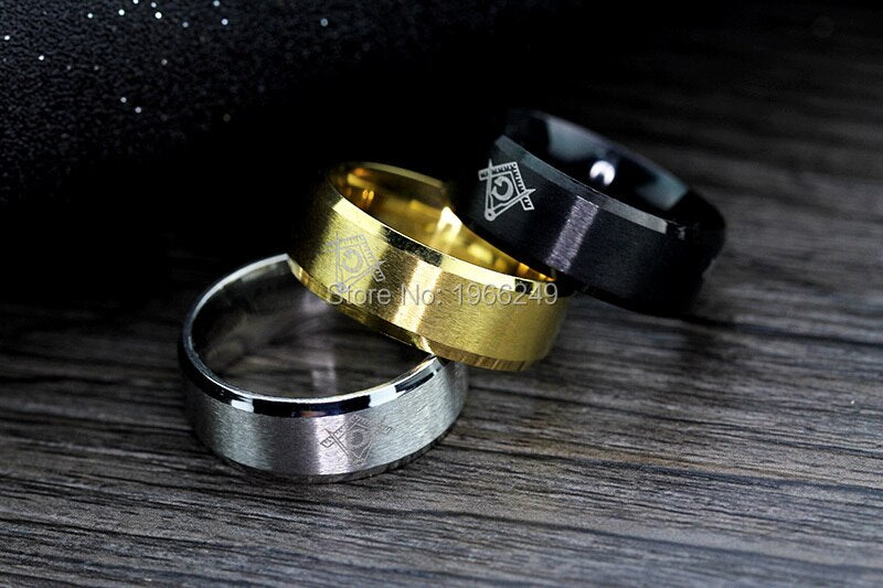 Tungsten cheap masonic ring