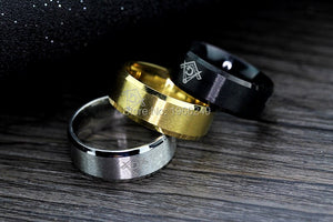 MMS 3Colors Never Fade 316l Stainless Steel Freemasonry Masonic Ring Mason Tungsten Carbide Wedding Ring