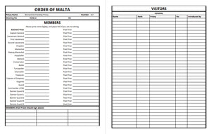 Masonic Attendance Book - Knights Templar / Malta (Split book)