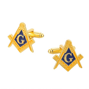 Masonic Compasses Freemason Mason Pin and Cuff links and Tie Clip Set