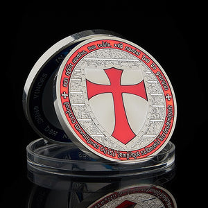 Masonic Exchange Red Knights Templar Crusaders Commemorative Masonic Freemason Silver Coin