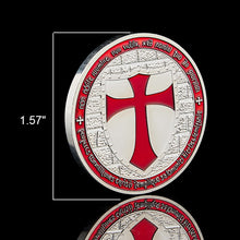 Load image into Gallery viewer, Masonic Exchange Red Knights Templar Crusaders Commemorative Masonic Freemason Silver Coin