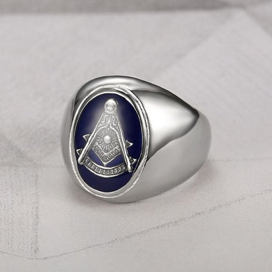 New gold silver color Freemasonry Free Mason Symbol Gold Tone Men's 316L Stainless Steel Masonic Ring