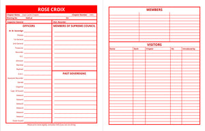 Masonic Attendance Book - Rose Croix